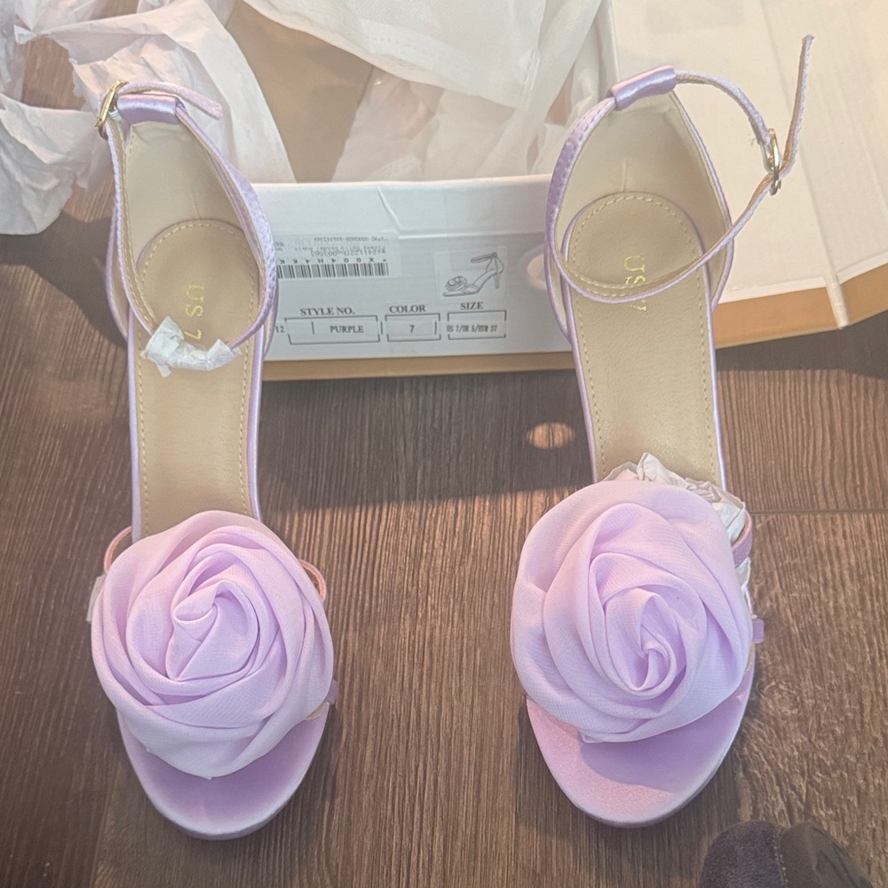 Elegant Lavender Rose Heels